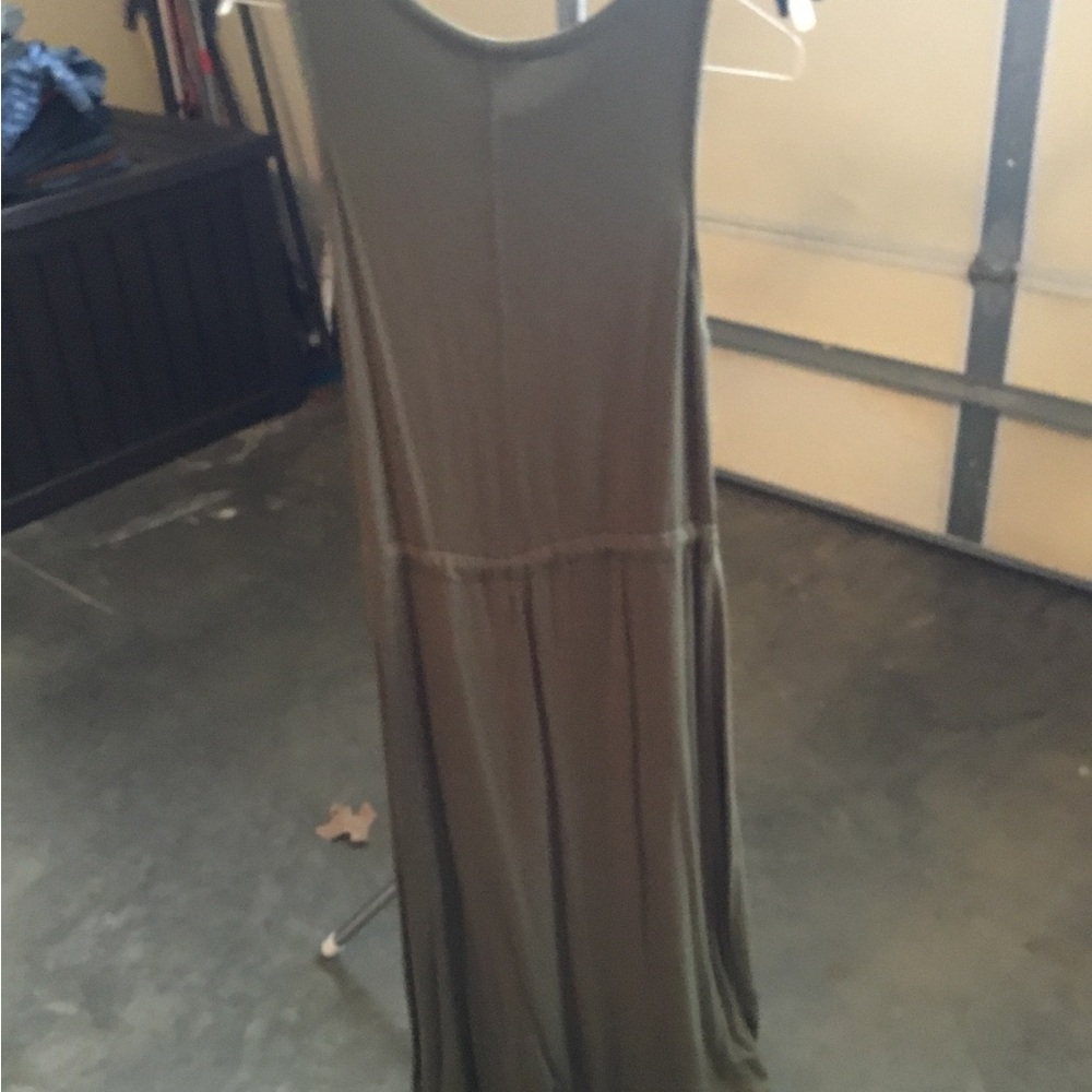 Olive Green Sleeveless Maxi Dress